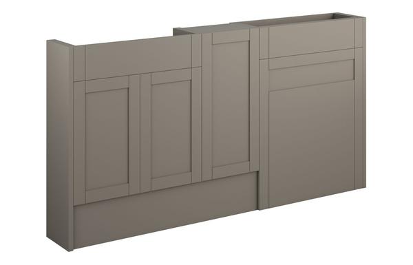Abbi 1536mm Slim Basin  WC & 1 Door Unit Pack - Matt Stone (Grey Cab)